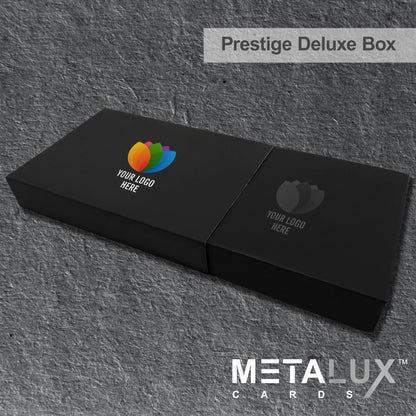 PRESTIGE Deluxe Magnetic Card Holder Box – Custom Printed Card Box with Exquisite Matte Laminated Sleeve and Velvet Interior