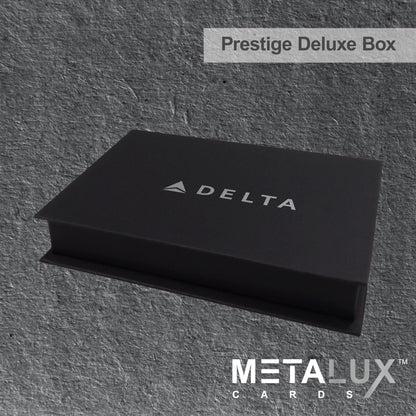PRESTIGE Deluxe Magnetic Card Holder Box – Custom Printed Card Box with Exquisite Matte Laminated Sleeve and Velvet Interior