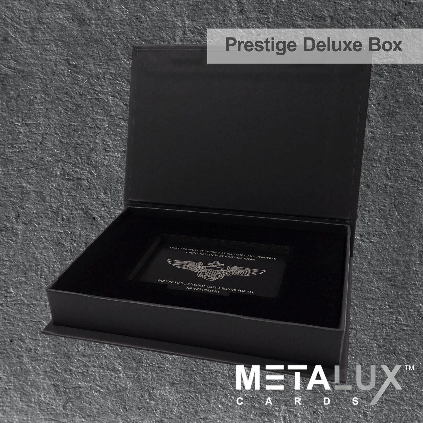 PRESTIGE Deluxe Magnetic Card Holder Box – Custom Printed Card Box with Exquisite Matte Laminated Sleeve and Velvet Interior
