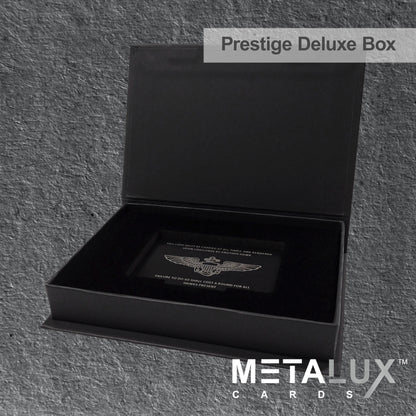 PRESTIGE Deluxe Magnetic Card Holder Box – Custom Printed Card Box with Exquisite Matte Laminated Sleeve and Velvet Interior