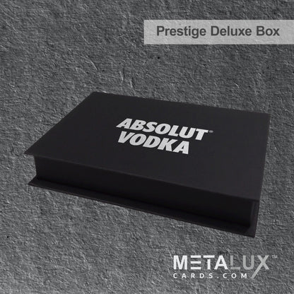 PRESTIGE Deluxe Magnetic Card Holder Box – Custom Printed Card Box with Exquisite Matte Laminated Sleeve and Velvet Interior