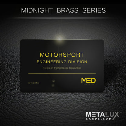 Deluxe Midnight Brass Metalux Card Series | Membership Cards | Engraved Business Cards | VIP Cards | Gift Cards | Quick Turnaround