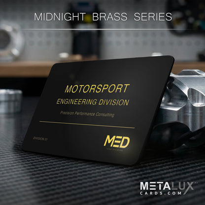 Deluxe Midnight Brass Metalux Card Series | Membership Cards | Engraved Business Cards | VIP Cards | Gift Cards | Quick Turnaround