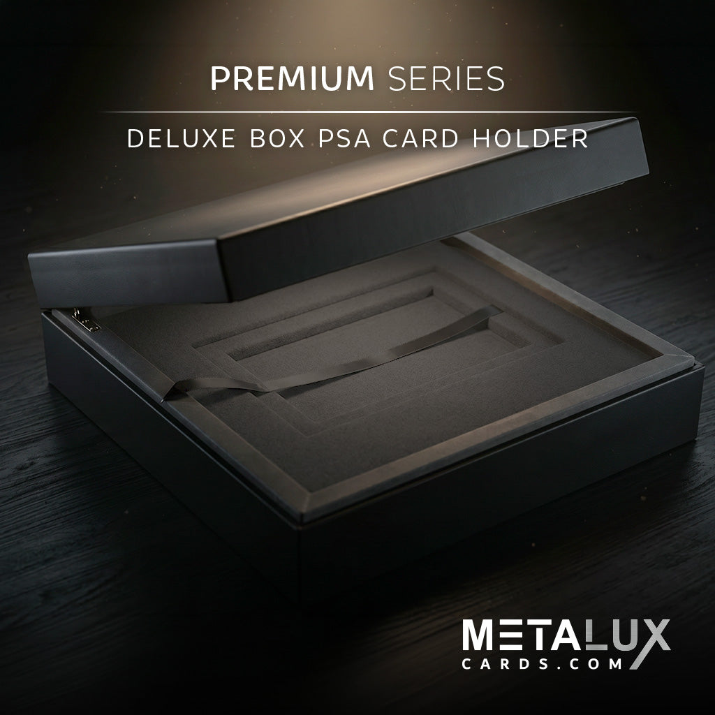 PREMIUM Deluxe PSA Graded Slab Box Card Holder - Magnetic Cover - Luxurious Velour Interior with Sleeve - Holds Graded Collector's Cards