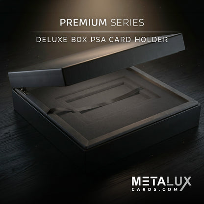 PREMIUM Deluxe PSA Graded Slab Box Card Holder - Magnetic Cover - Luxurious Velour Interior with Sleeve - Holds Graded Collector's Cards
