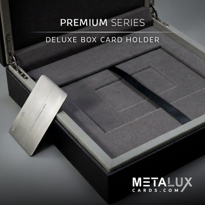 PREMIUM Deluxe Leather Box Card Holder - Magnetic Cover - Luxurious Velvet  Interior with Sleeve - Holds Credit Card and Gift Size Cards