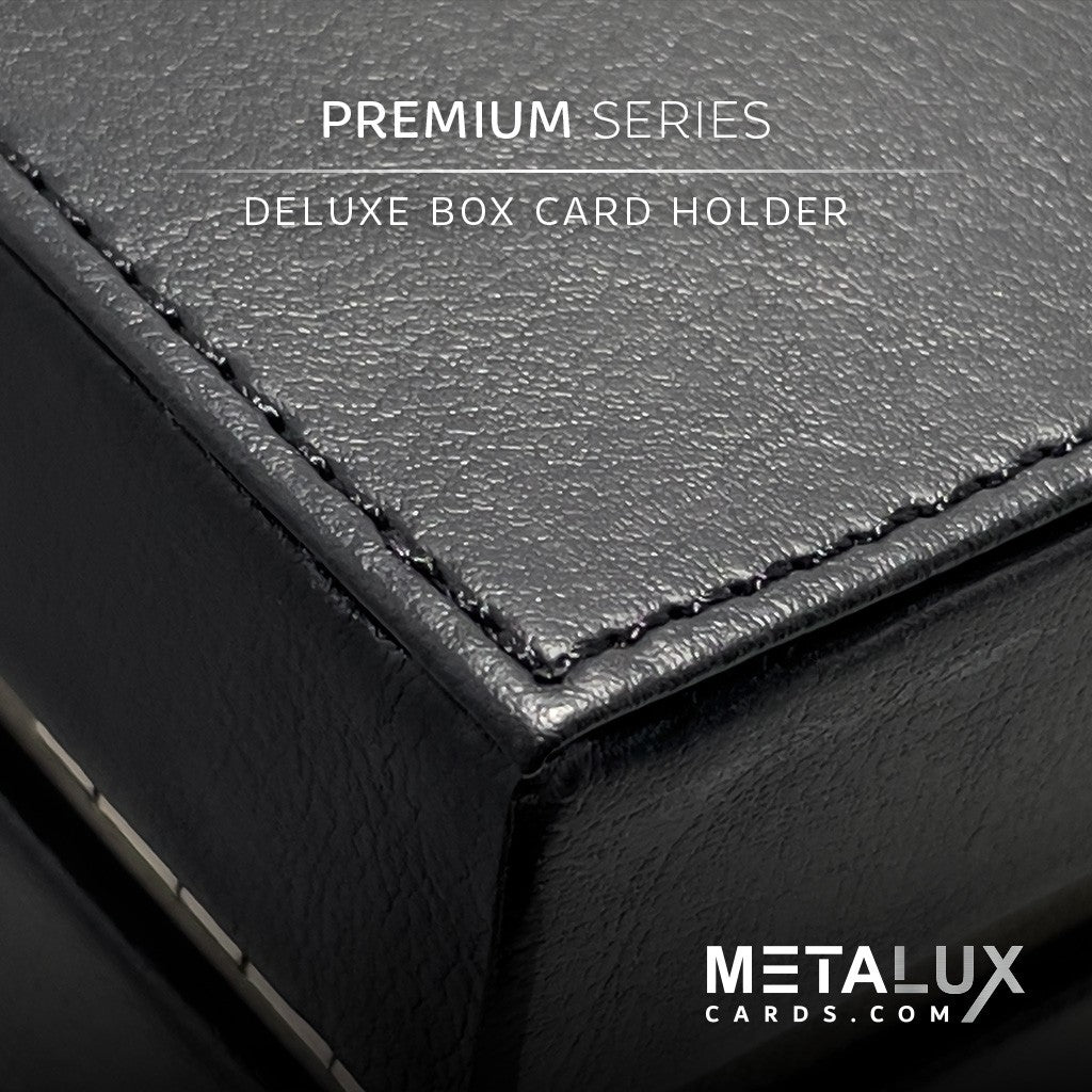 PREMIUM Deluxe Leather Box Card Holder - Magnetic Cover - Luxurious Velvet  Interior with Sleeve