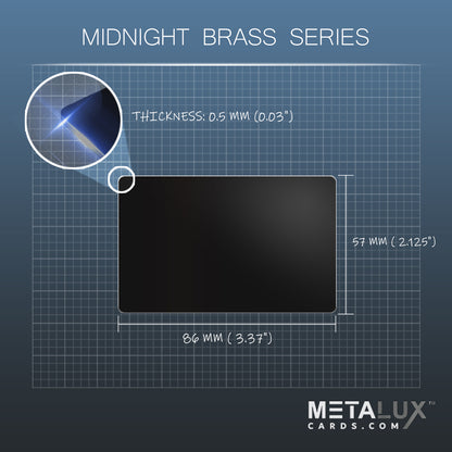 Deluxe Midnight Brass Metalux Card Series | Membership Cards | Engraved Business Cards | VIP Cards | Gift Cards | Quick Turnaround
