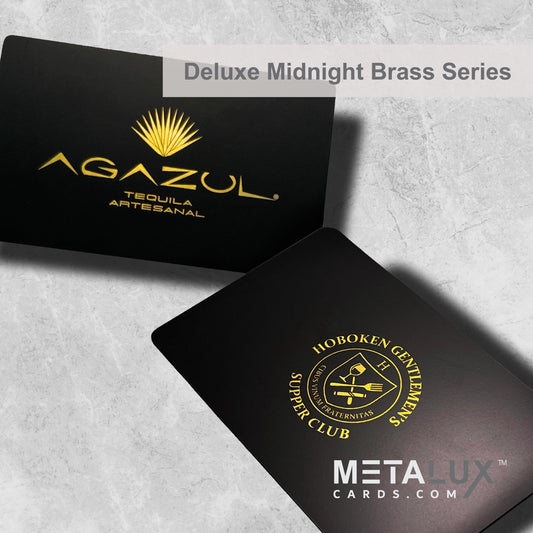 Deluxe Midnight Brass Metalux Card Series | Membership Cards | Engraved Business Cards | VIP Cards | Gift Cards | Quick Turnaround
