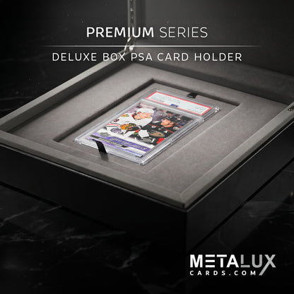 PREMIUM Deluxe PSA Graded Slab Box Card Holder - Magnetic Cover - Luxurious Velour Interior with Sleeve - Holds Graded Collector's Cards