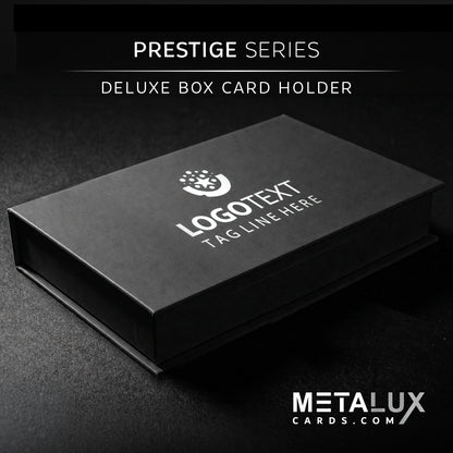 PRESTIGE Deluxe Magnetic Card Holder Box – Custom Printed Card Box with Exquisite Matte Laminated Sleeve and Velvet Interior